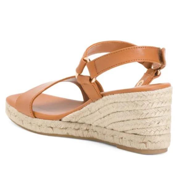 JUTELIA Espadrille Made In Spain Square Toe Espadrille Wedges Sandals 7.5 - Picture 2 of 2